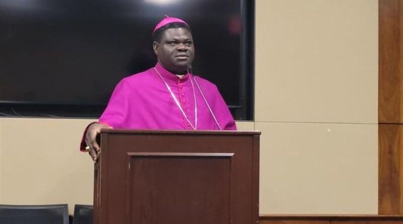 Bishop Wilfred Anagbe of the Nigerian Diocese of Makurdi in Benue state at a breakfast at Capitol Hill organized by Aid to the Church in Need on Jan. 30, 2024. | Credit: Peter Pinedo/CNA