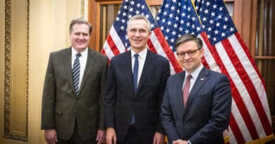 NATO Secretary General Jens Stoltenberg meets with the Speaker of the US House of Representatives, Mike Johnson. Photo Credit: NATO