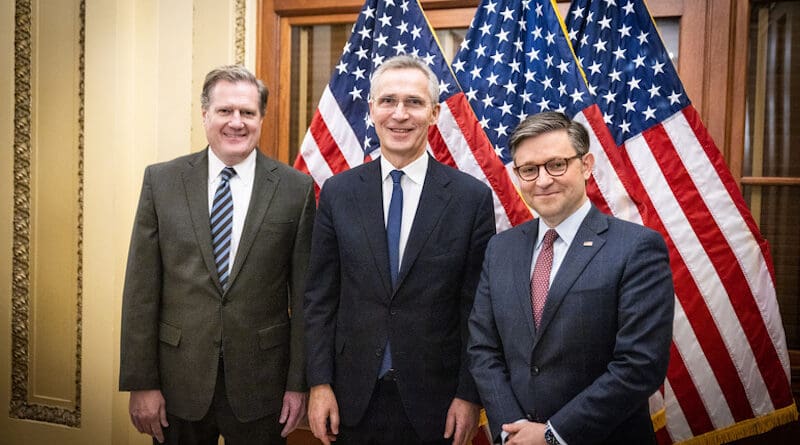 NATO Secretary General Jens Stoltenberg meets with the Speaker of the US House of Representatives, Mike Johnson. Photo Credit: NATO