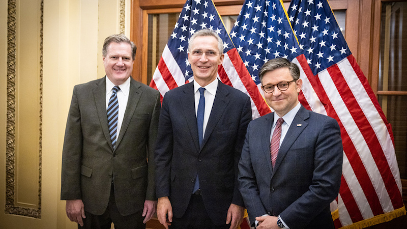 NATO Secretary General Jens Stoltenberg meets with the Speaker of the US House of Representatives, Mike Johnson. Photo Credit: NATO