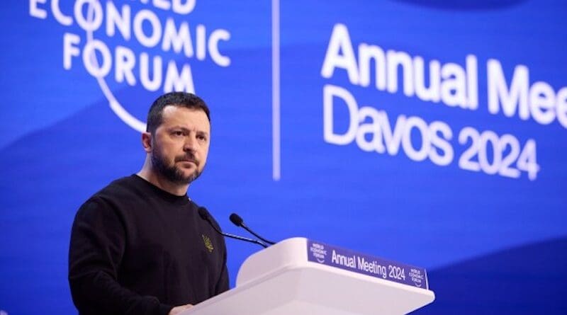 Ukraine's President Volodymyr Zelenskyy at the World Economic Forum in Davos. Photo Credit: Ukraine Presidential Press Service