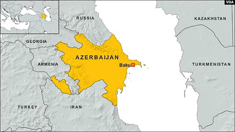 Map and location of Azerbaijan. Credit: VOA