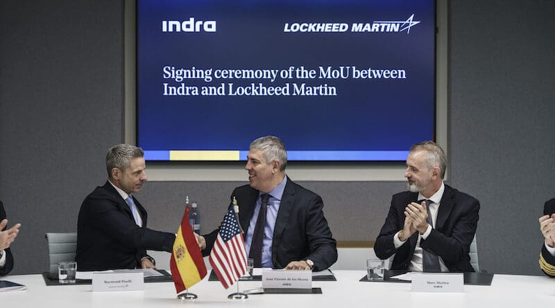Signing ceremony of the MoU between Indra and Lockheed Martin. Photo Credit: MoU