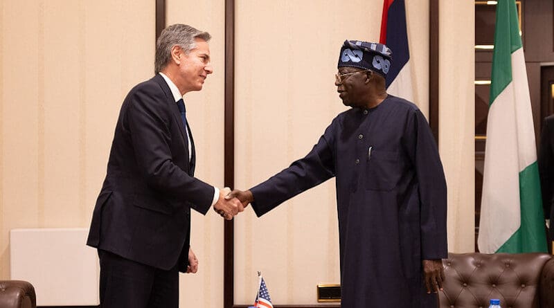 Secretary Antony J. Blinken meets with Nigerian President Bola Tinubu in Abuja, Nigeria, January 23, 2024. (Official State Department photo by Chuck Kennedy)