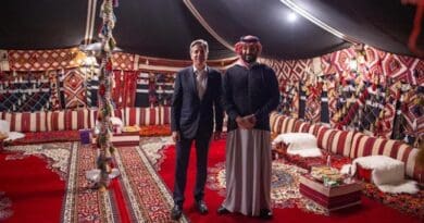 Saudi Arabia’s Crown Prince Mohammed bin Salman with US Secretary of State Antony Blinken at the Winter Tent in AlUla. (SPA)