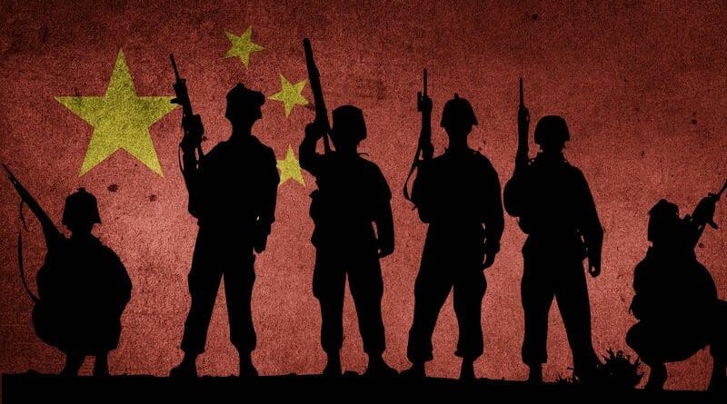 China flag army soldiers