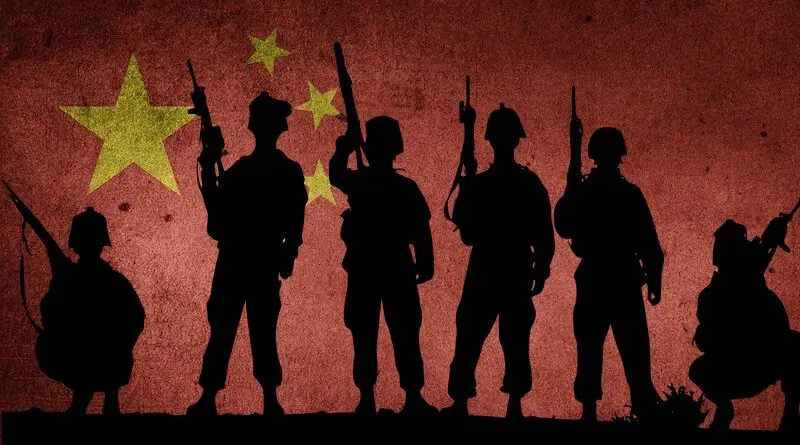 China flag army soldiers