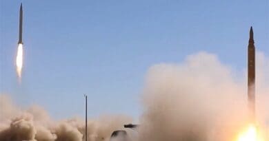 Iran's IRGC test fires missiles. Photo Credit: Tasnim News Agency
