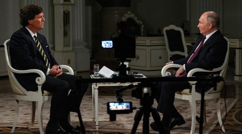 Tucker Carlson interviews Russia's President Vladimir Putin. Photo Credit: Kremlin.ru