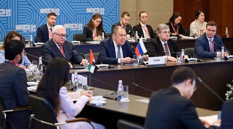 Russia's Foreign Minister Sergey Lavrov at the BRICS Sherpa meeting. (photo supplied)