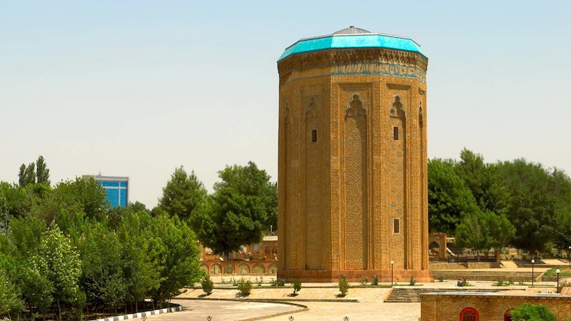 The Momine Khatun Mausoleum, also known as the Atabek Dome, located in the city of Nakhchivan of the Nakhchivan Autonomous Republic in Azerbaijan.