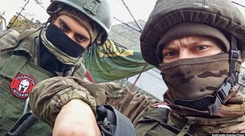Soldiers of Russia's Storm Gladiator unit. Photo Credit: Social media, RFE/RL