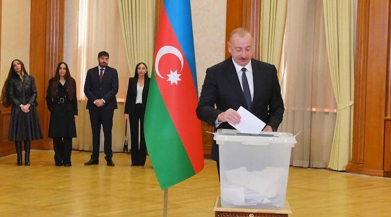 Azerbaijan's President Ilham Aliyev votes in elections. Photo Credit: Azerbaijan Presidential Office