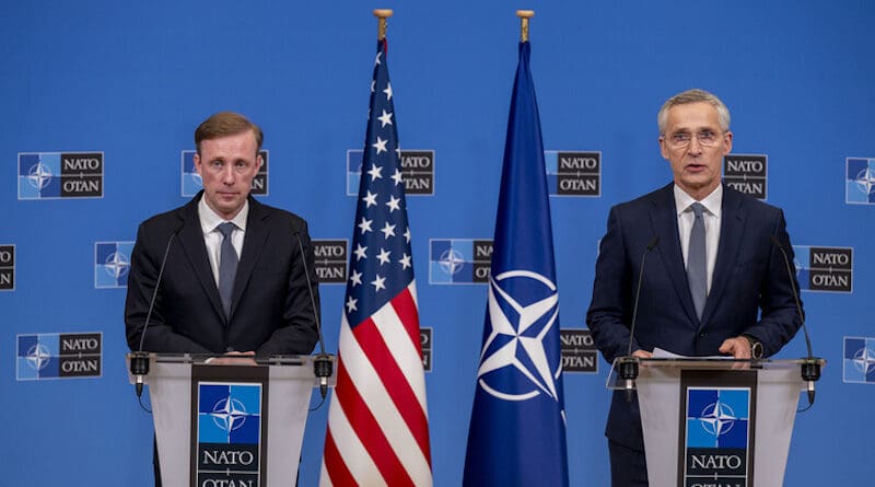 Joint press conference with NATO Secretary General Jens Stoltenberg and National Security Adviser of the United States, Jake Sullivan. Photo Credit: NATO