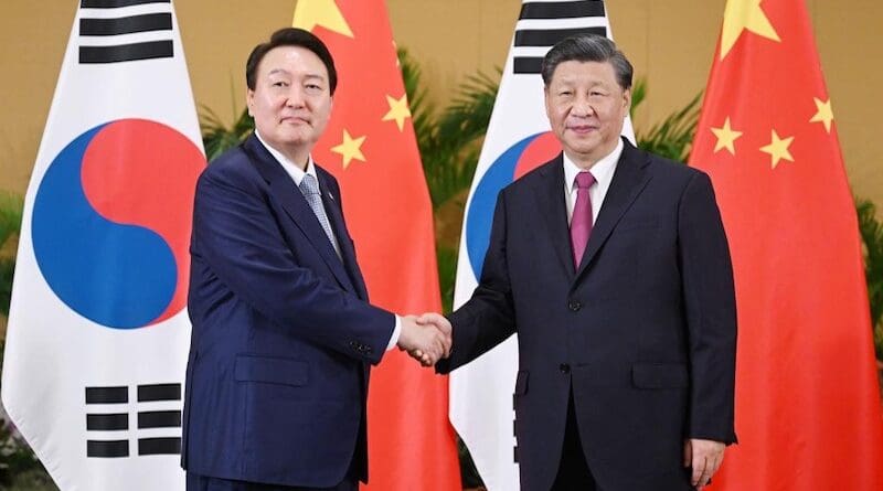 South Korean President Yoon Suk-yeol with China's President Xi Jinping. Photo Credit: China government