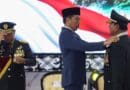 President Joko Widodo awards Defense Minister Prabowo Subianto the honorary rank of four-star general at a meeting of military and police leaders at army headquarters in Jakarta, Indonesia, on Wednesday, Feb. 28, 2024. Photo Credit: Eko Siswono Toyudho/BenarNews