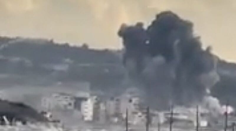 Israeli air strikes hit southern Lebanon near the coastal city of Sidon. Photo Credit: Social media, AN video screenshot