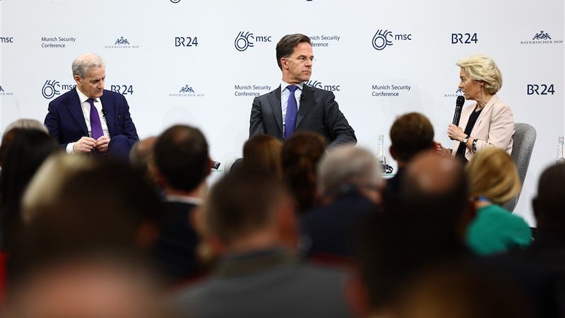 Dutch Prime Minister Mark Rutte with Ursula von der Leyen, President of the European Commission, at the Munich Security Conference. Photo Credit: Mark Rutte, X