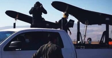 Iranian Islamic Revolution Guards Corps (IRGC) with drones. Photo Credit: Tasnim News Agency