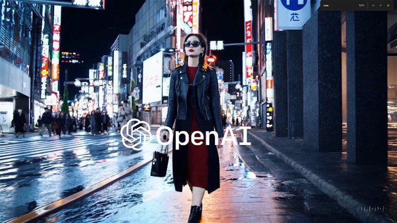 A video generated by Sora of a woman walking down a Tokyo street. Credit: Wikipedia Commons