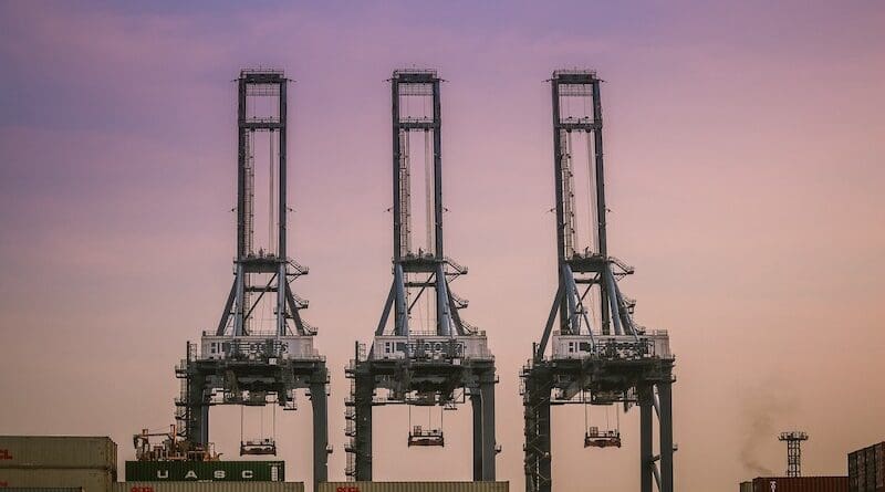 port cranes harbor trade