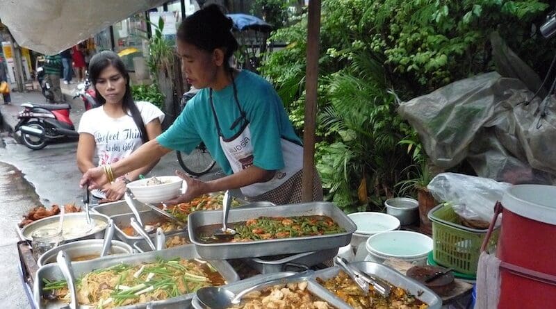 bangkok thailand food stall people Asia