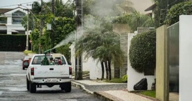 Spraying to control mosquitoes and the spread of dengue in Brazil. Photo Credit: Rafa Neddermeyer, Agencia Brasil