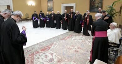 Pope Francis meets at the Vatican with bishops from the Armenian Catholic Church o Feb. 28, 2024. | Credit: Vatican Media