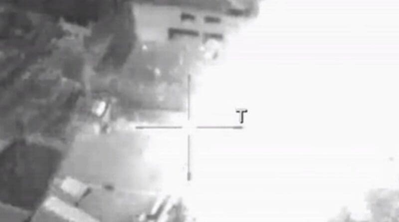IDF video screenshot of Israeli airstrike on military infrastructures in southern Lebanon. Credit: IDF