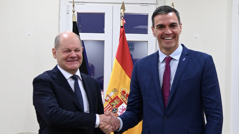 Germany's Chancellor Olaf Scholz and Spain's Prime Minister Pedro Sanchez. Photo Credit: La Moncloa