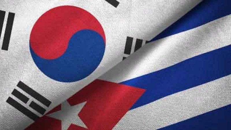 Flags of South Korea and Cuba. Photo Credit: Radio Havana