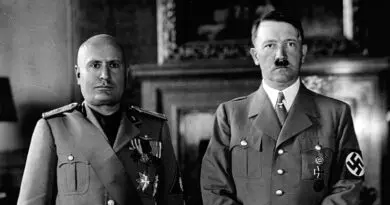 Benito Mussolini (left) and Adolf Hitler (right), the leaders of Fascist Italy and Nazi Germany, respectively. Photo Credit: Author unknown, Wikipedia Commons