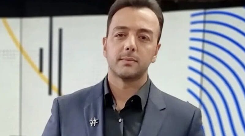 Pouria Zeraati, the host of the "Last Word" program on the Iran International TV network (Screenshot/Iran International)