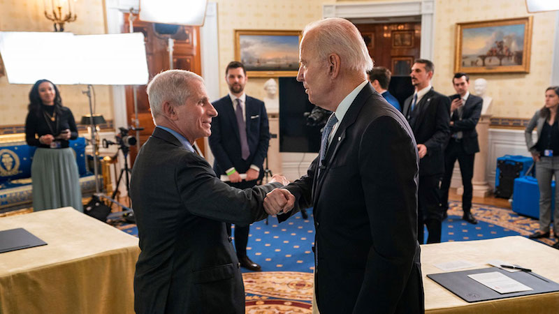 Dr. Anthony Fauci with US President Joe Biden. Photo Credit: White House, Wikimedia Commons