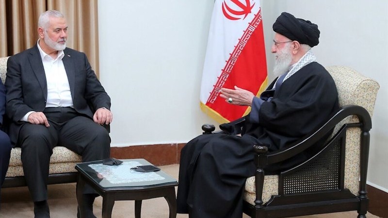 Hamas leader Ismail Haniyeh with Iran's Ayatollah Seyed Ali Khamenei. Photo Credit: Tasnim News Agency