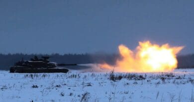Soldiers with the 3rd Battalion, 67th Armor Regiment, 2nd Armored Brigade Combat Team, 3rd Infantry Division, conduct an M1A3 Abrams live-fire exercise at Camp Herkus, Lithuania. Photo Credit: Army Sgt. Anthony Ford