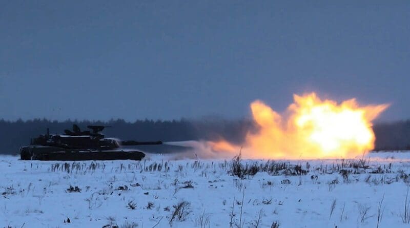 Soldiers with the 3rd Battalion, 67th Armor Regiment, 2nd Armored Brigade Combat Team, 3rd Infantry Division, conduct an M1A3 Abrams live-fire exercise at Camp Herkus, Lithuania. Photo Credit: Army Sgt. Anthony Ford