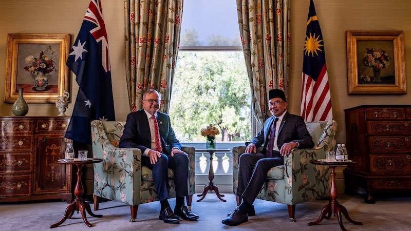 Australia's Prime Minister Anthony Albanese with Malaysia's Prime Minister Anwar Ibrahim. Photo Credit: Malaysia PM Office, X