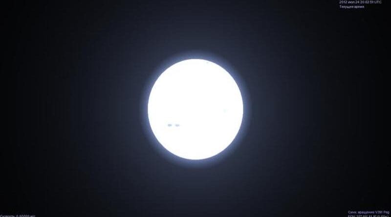 Representation of white dwarf star V391 Peg CREDIT: Chris Laurel, Celestia