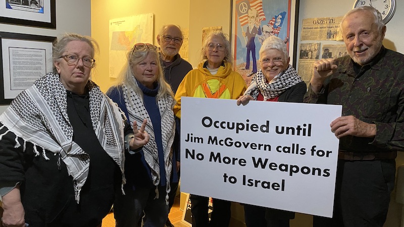 Occupiers in Rep. Jim McGovern's office (photo supplied)