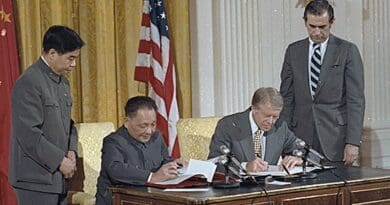 On Jan. 31, 1979, Vice Premier Deng Xiaoping and President Jimmy Carter sign historic diplomatic agreements between the United States and China. (Photos: Jimmy Carter Library)