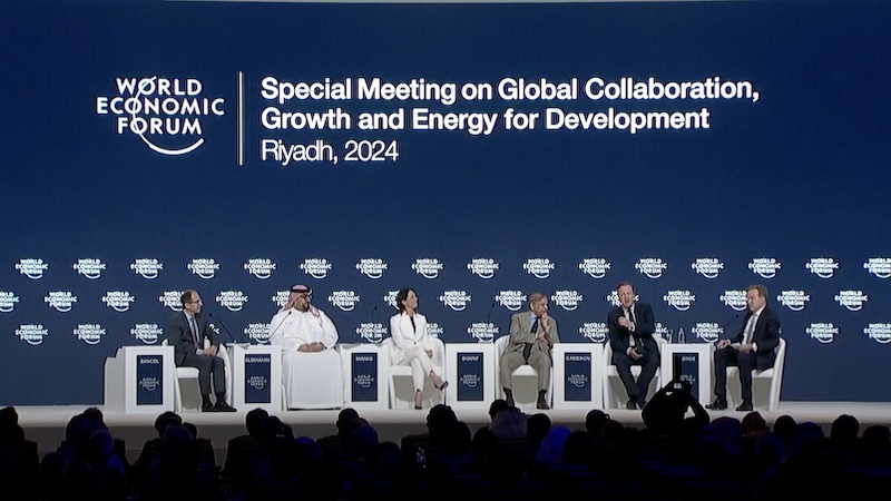 Special Meeting on Global Collaboration, Growth and Energy for Development 2024 in Riyadh, Saudi Arabia. Photo Credit: WEF video screenshot