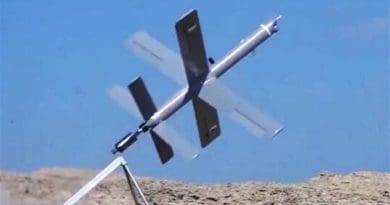 Iran IRGC's new suicide drone, whose name has not been yet publicized, is categorized as a loitering munition. Photo Credit: Tasnim News Agency