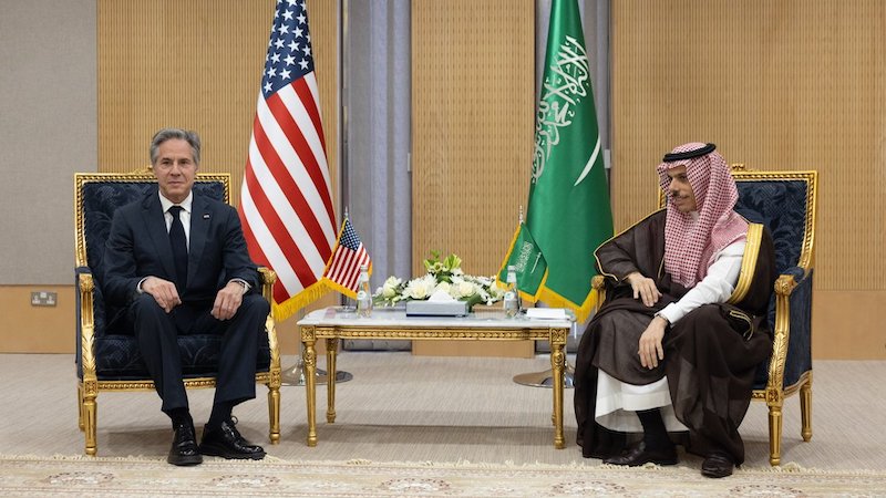 U.S. Secretary of State Antony Blinken with Saudi Arabia's Foreign Minister Faisal bin Farhan Al-Saud. Photo Credit: State Department, X
