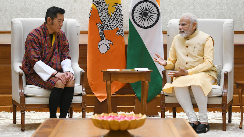 His Majesty the King of Bhutan, Jigme Khesar Namgyel Wangchuck with India's Prime Minister, Shri Narendra Modi. India PM Office