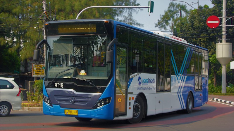 An electric bus in Indonesia. Photo Credit: Tni fans111, Wikipedia Commons