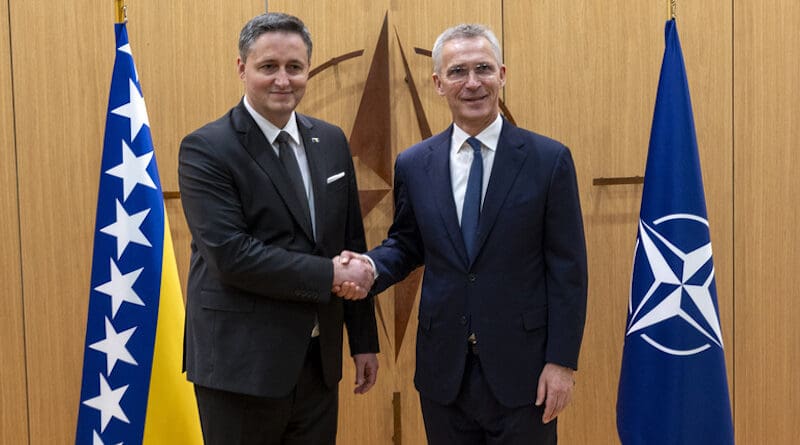 NATO Secretary General Jens Stoltenberg and the Chairman of the Presidency of Bosnia and Herzegovina, Denis Bećirović. Photo Credit: NATO