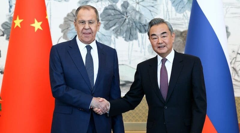 Russia's Foreign Minister Sergey Lavrov with China's Foreign Minister Wang Yi. Photo Credit: Russian Foreign Ministry, X