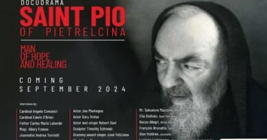 A flyer advertising the upcoming docudrama "Saint Pio of Pietrelcina" about the life of Padre Pio, which will be released in September 2024 by the St. Pio Foundation. Courtesy of the St. Pio Foundation