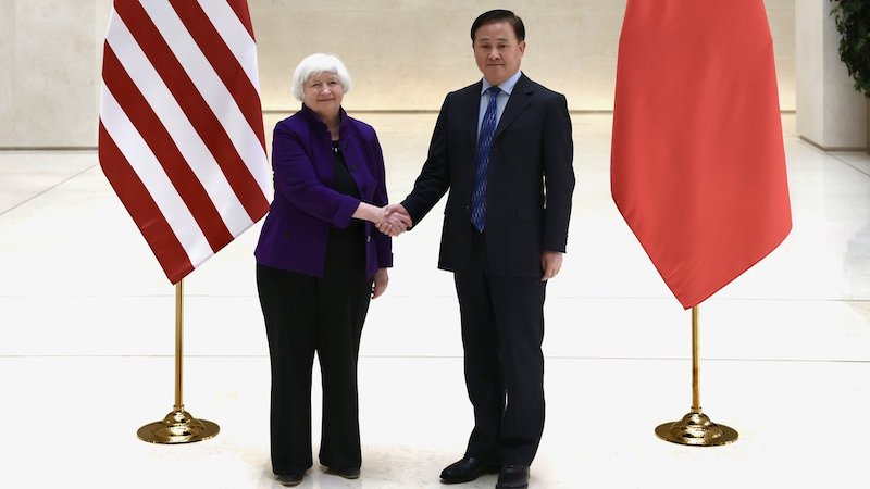 U.S. Treasury Secretary Janet Yellen with Governor of the People's Bank of China (PBC) Pan Gongsheng. Photo Credit: US Treasury, X